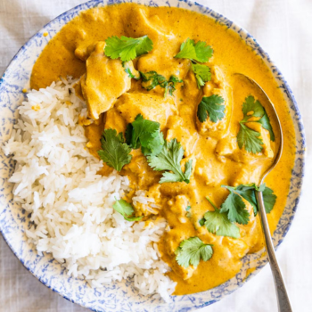 Chicken Korma, Rice & Salad